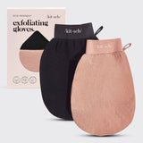 EXFOLIATING GLOVE 2pk in BLACK & PINK by KITSCH