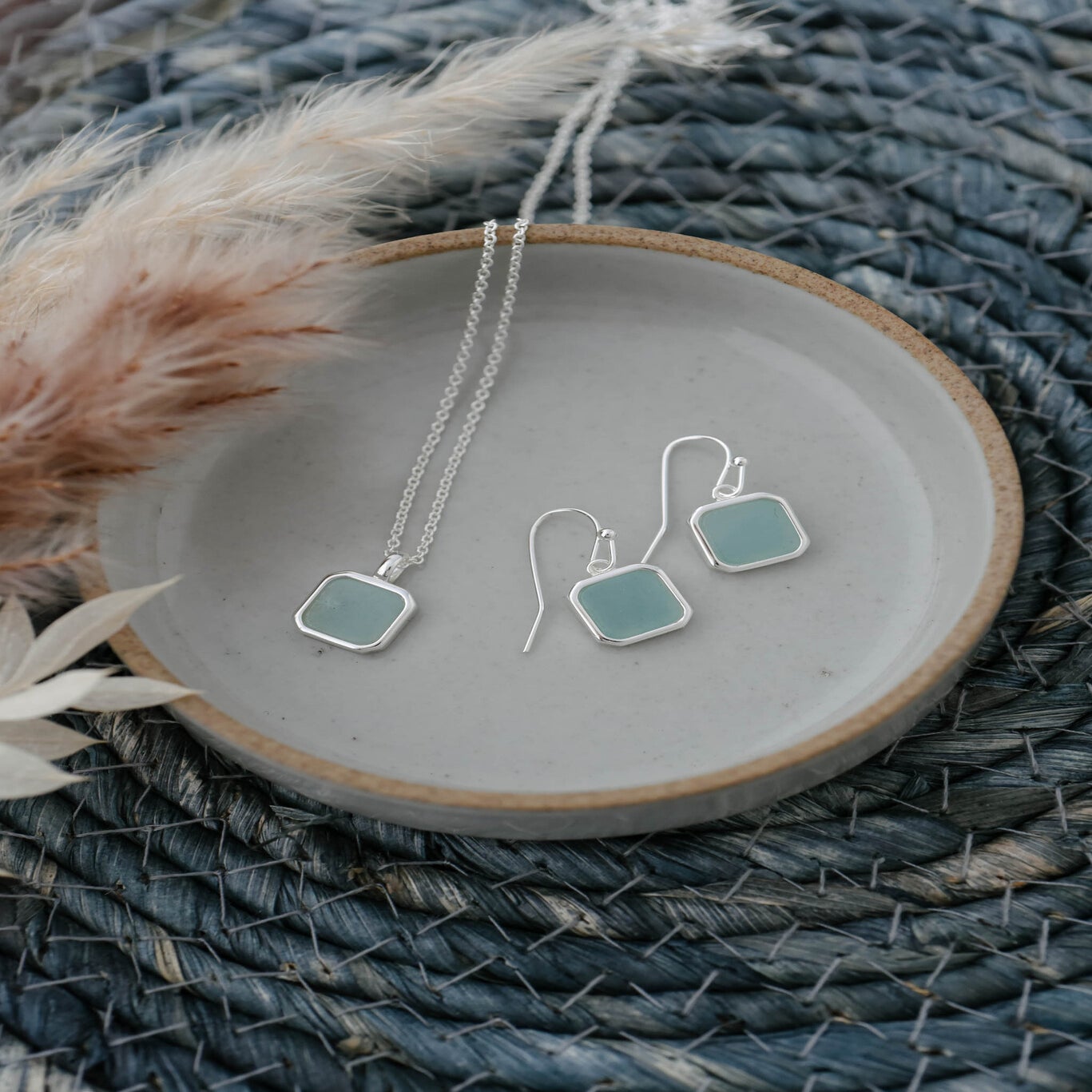 FLORENCE EARRINGS in SILVER & AMAZONITE by GLEE
