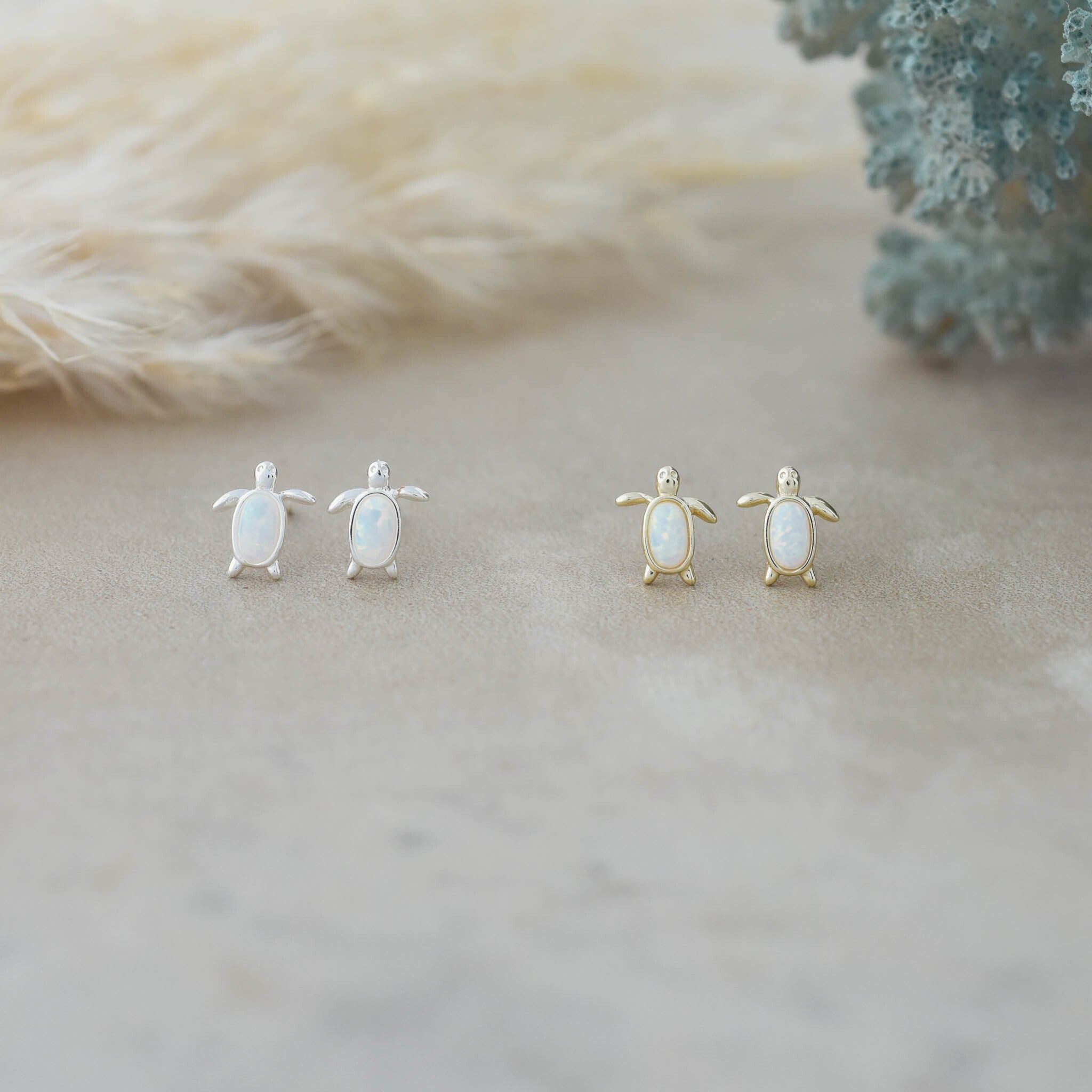 MAUI STUDS in SILVER & OPALITE by GLEE
