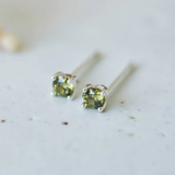 SILVER SHIMMER STUDS by GLEE JEWELRY