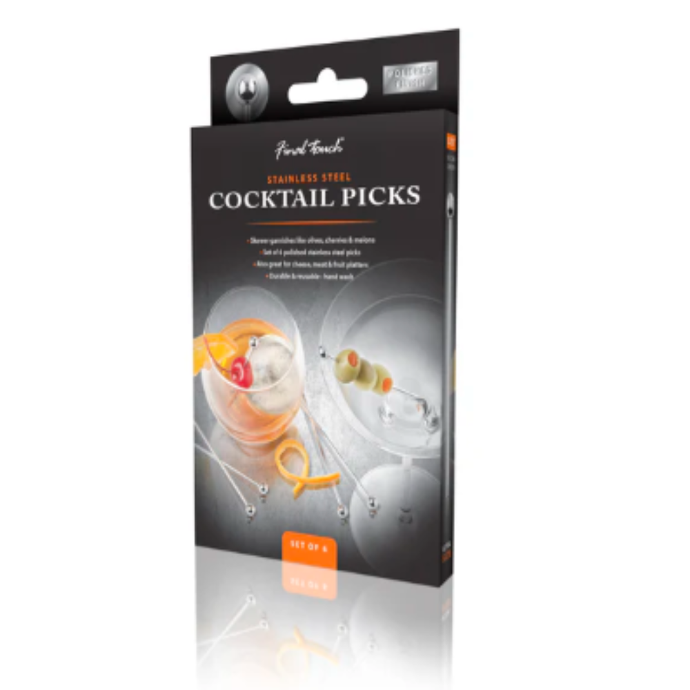 SILVER COCKTAIL PICKS - SET OF 6