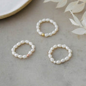 SWEET N SIMPLE RING in GOLD & PEARL by GLEE