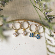 TWILA HOOPS in GOLD & SKY BLUE by GLEE