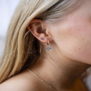 TWILA HOOPS in GOLD & SKY BLUE by GLEE