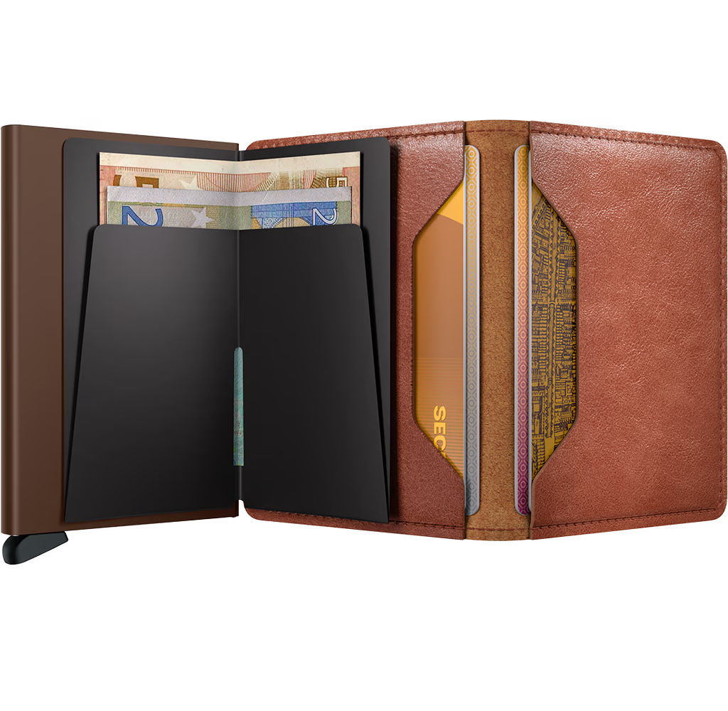 VINTAGE COGNAC BROWN SLIMWALLET by SECRID