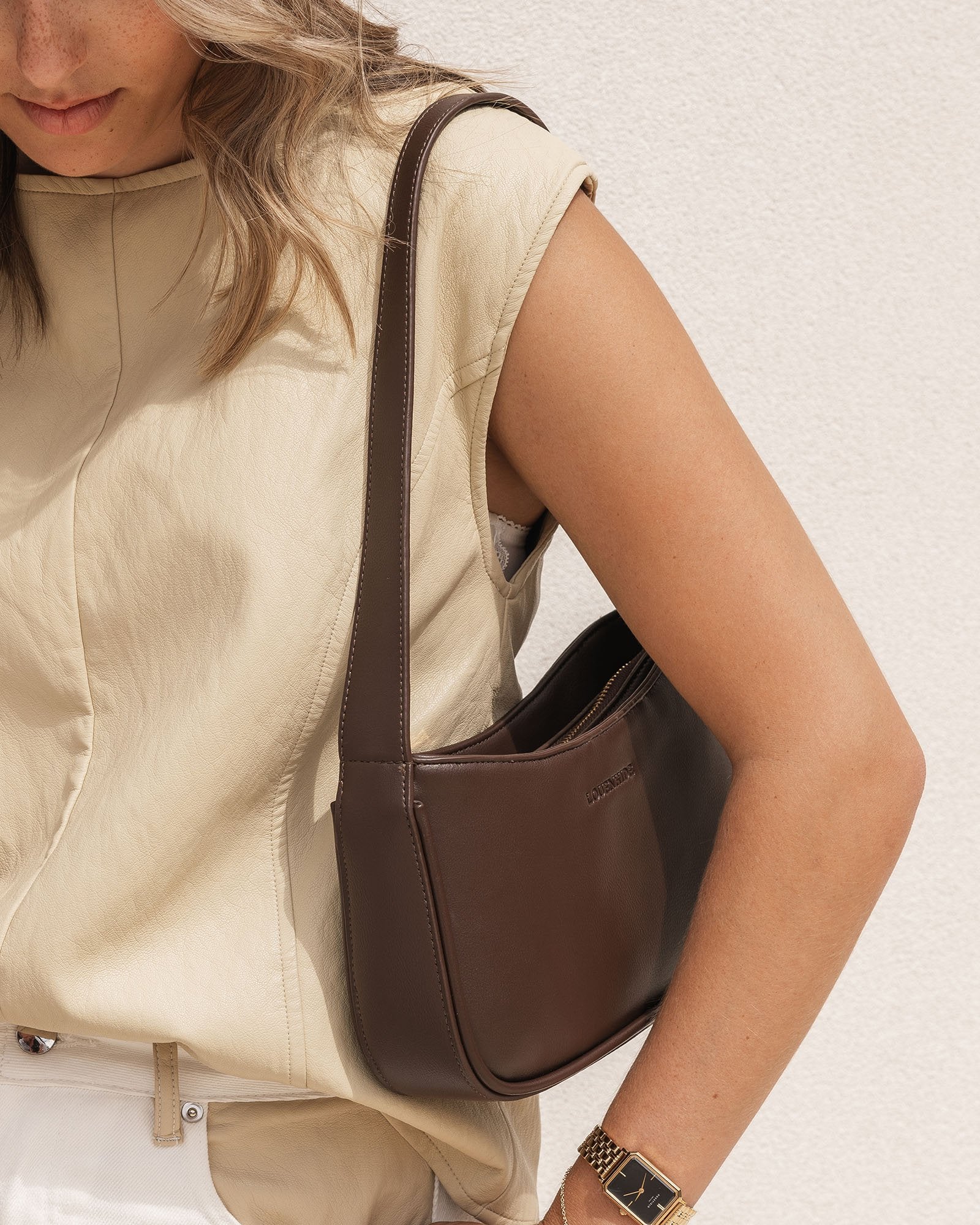 IVY SHOULDER BAG in CHOCOLATE by LOUENHIDE
