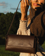 SOPHIA CROSSBODY BAG in CHOCOLATE by LOUENHIDE