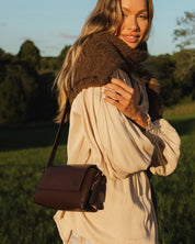 SOPHIA CROSSBODY BAG in CHOCOLATE by LOUENHIDE