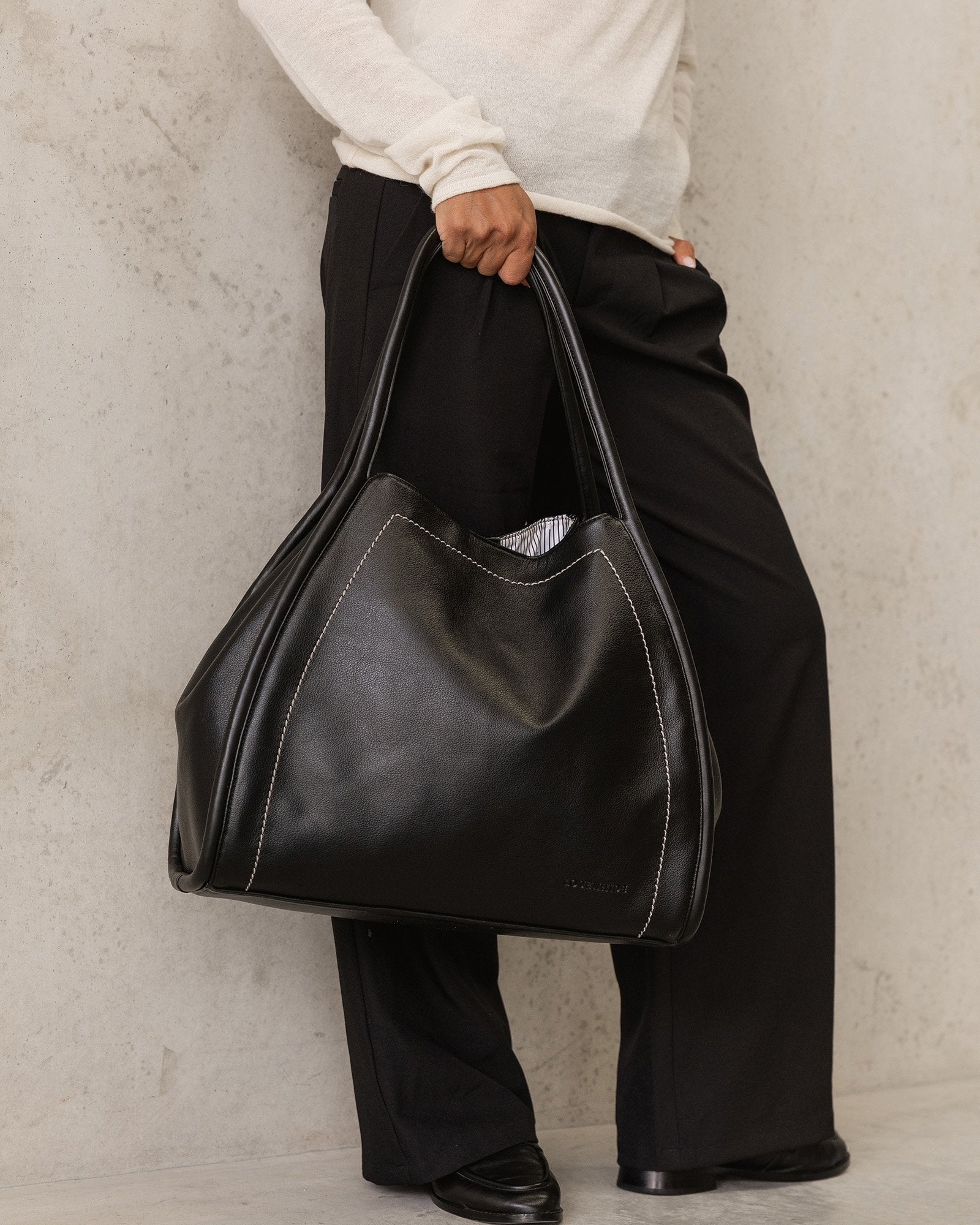 SUTTON SHOULDER BAG in BLACK by LOUENHIDE