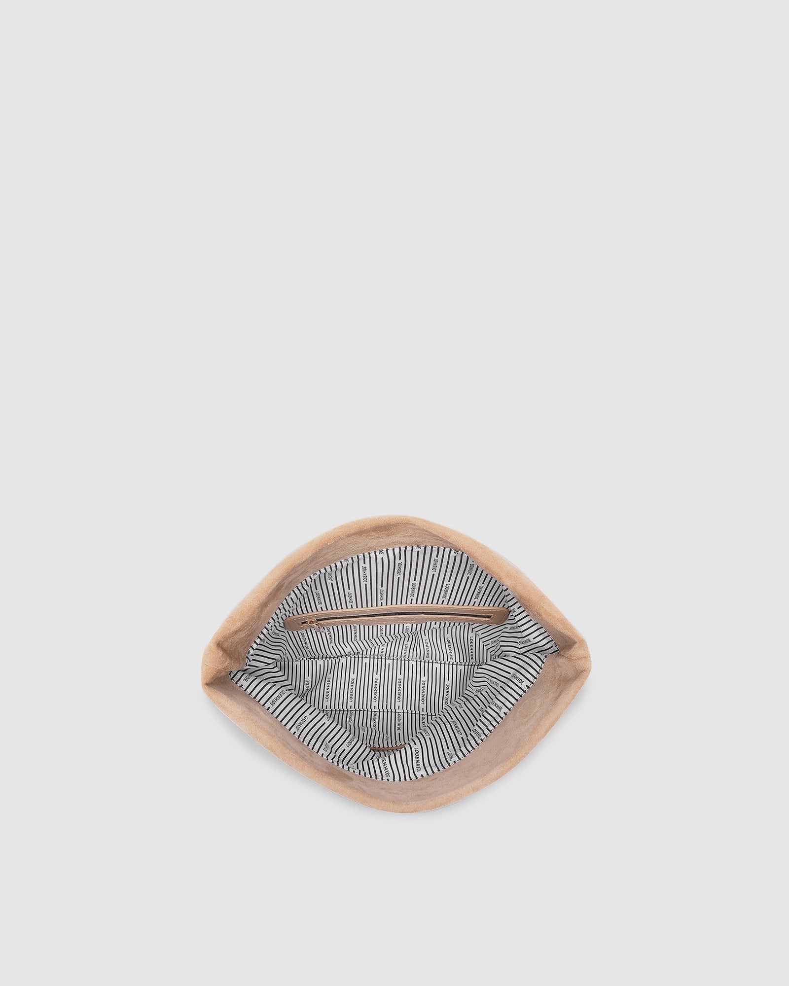 LUKA SUEDE CLUTCH CROSSBODY BAG in BLONDE by LOUENHIDE