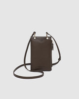 SUKI RFID PHONE BAG in CHOCOLATE by LOUENHIDE