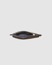louenhide purse inside of purse in chocolate on a white background