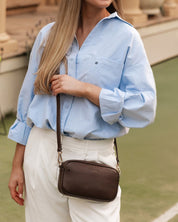 BIANCA CROSSBODY BAG in CHOCOLATE by LOUENHIDE