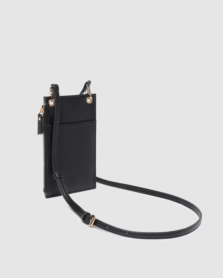 louehide purse in black on white background