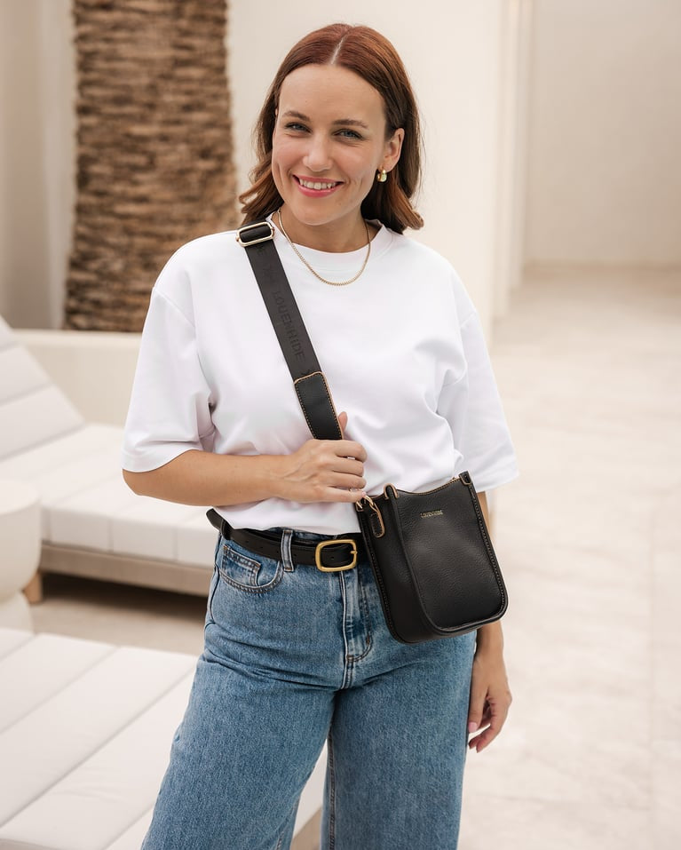 PARKER CROSSBODY BAG in BLACK by LOUENHIDE