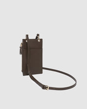 louenhide purse in chocolate on a white background
