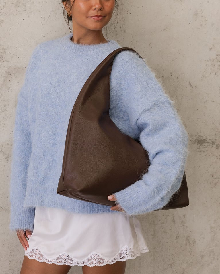 MONACO SHOULDER BAG in CHOCOLATE by LOUENHIDE