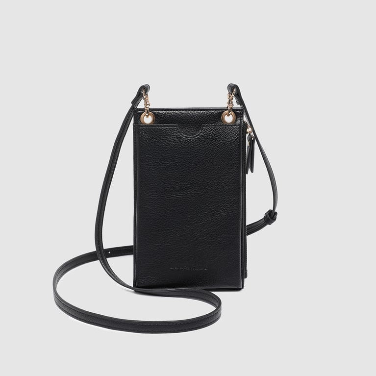 louehide purse in black on white background