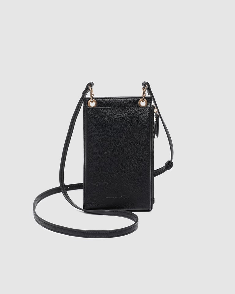louehide purse in black on white background