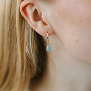 ZIA HOOPS in GOLD & AMAZONITE by GLEE