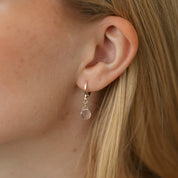 ZIA HOOPS in GOLD & ROSE QUARTZ by GLEE