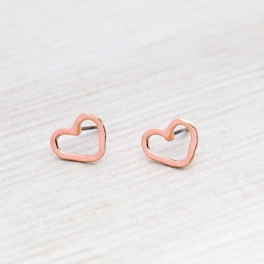ROSE GOLD AMORE STUDS by GLEE JEWELRY