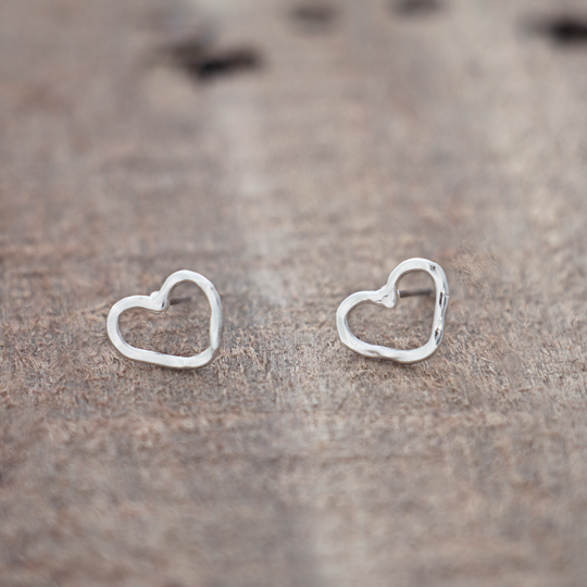 SILVER AMORE STUDS by GLEE JEWELRY