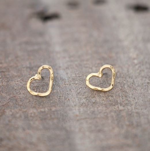 GOLD AMORE STUDS by GLEE JEWELRY