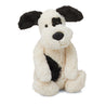 black and white bashful puppy stuffed plush toy made by jellycat