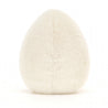 back view of white fuzzy stuffed plush toy egg by jellycat