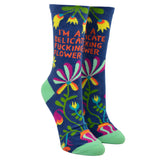 I'M A DELICATE FUCKING FLOWER W-CREW SOCKS by BLUE Q