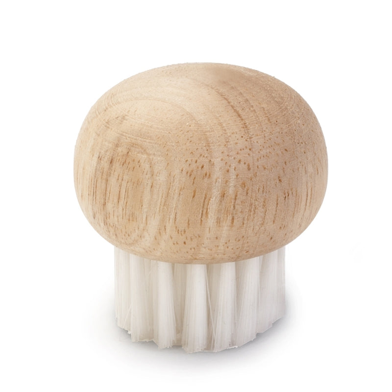 beechwood mushroom brush with white bristles 