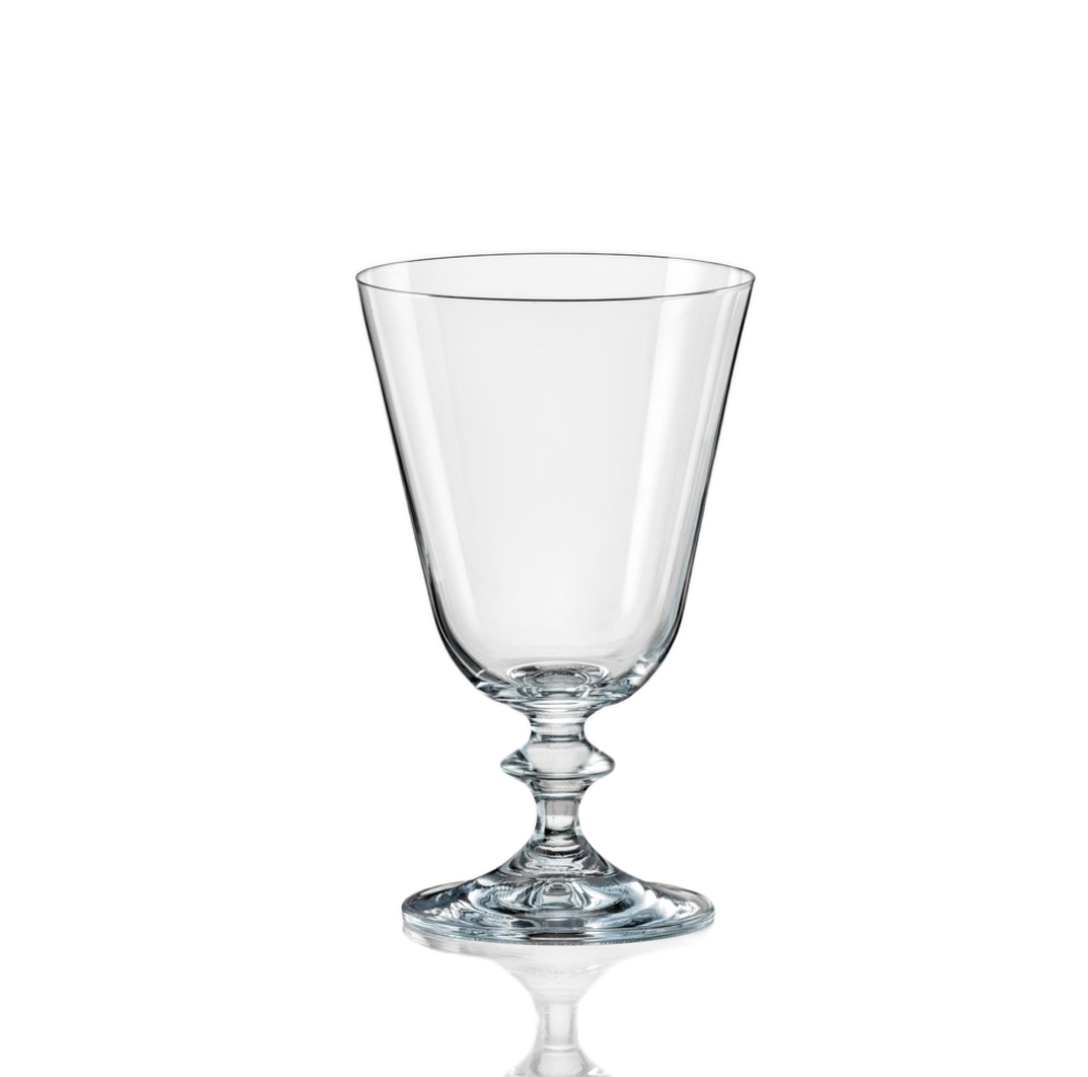 clear crystalline glass bella red wine glass