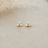ELEGANCE STUDS in GOLD, PEARL & OPAL by GLEE