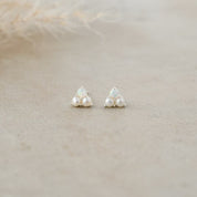 ELEGANCE STUDS in SILVER, PEARL & OPAL by GLEE