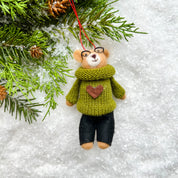 BEAR IN HEART SWEATER ORNAMENT