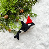 WHALE WITH SANTA HAT ORNAMENT