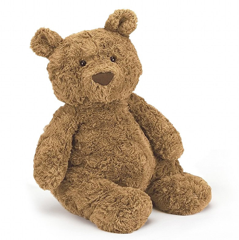 big fluffy brown bartholomew bear stuffed plush toy made by jellycat