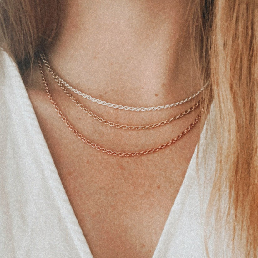 SILVER LOLA LAYERING CHAIN by GLEE JEWELRY