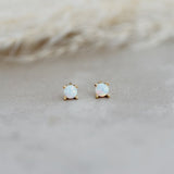 GOLD & WHITE OPAL MARLOW STUDS by GLEE JEWELRY