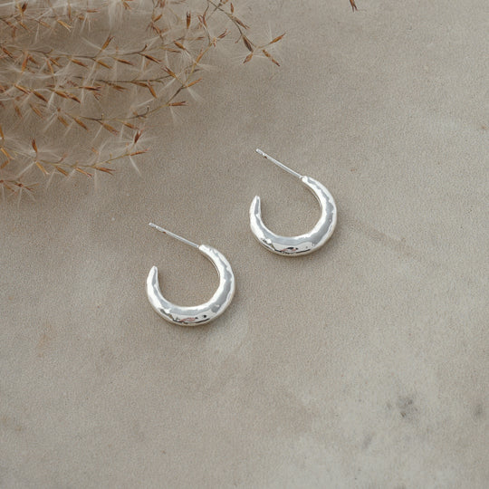 SILVER RILEY HOOPS by GLEE JEWELRY