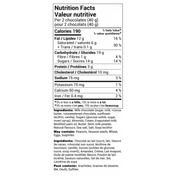 nutritional info for sea salt empress squares by rogers chocolate black writing on white background 