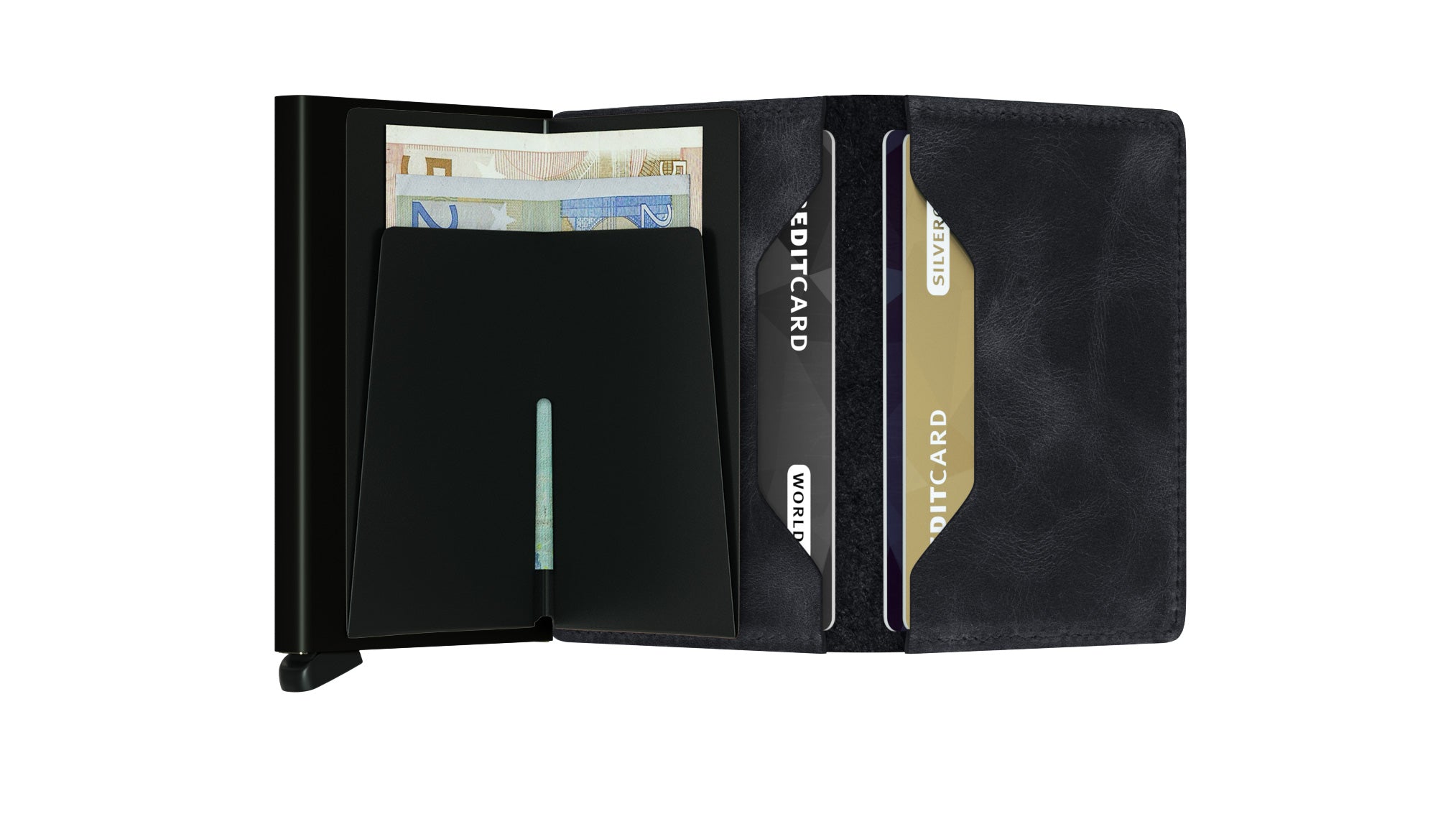 VINTAGE BLACK SLIMWALLET by SECRID