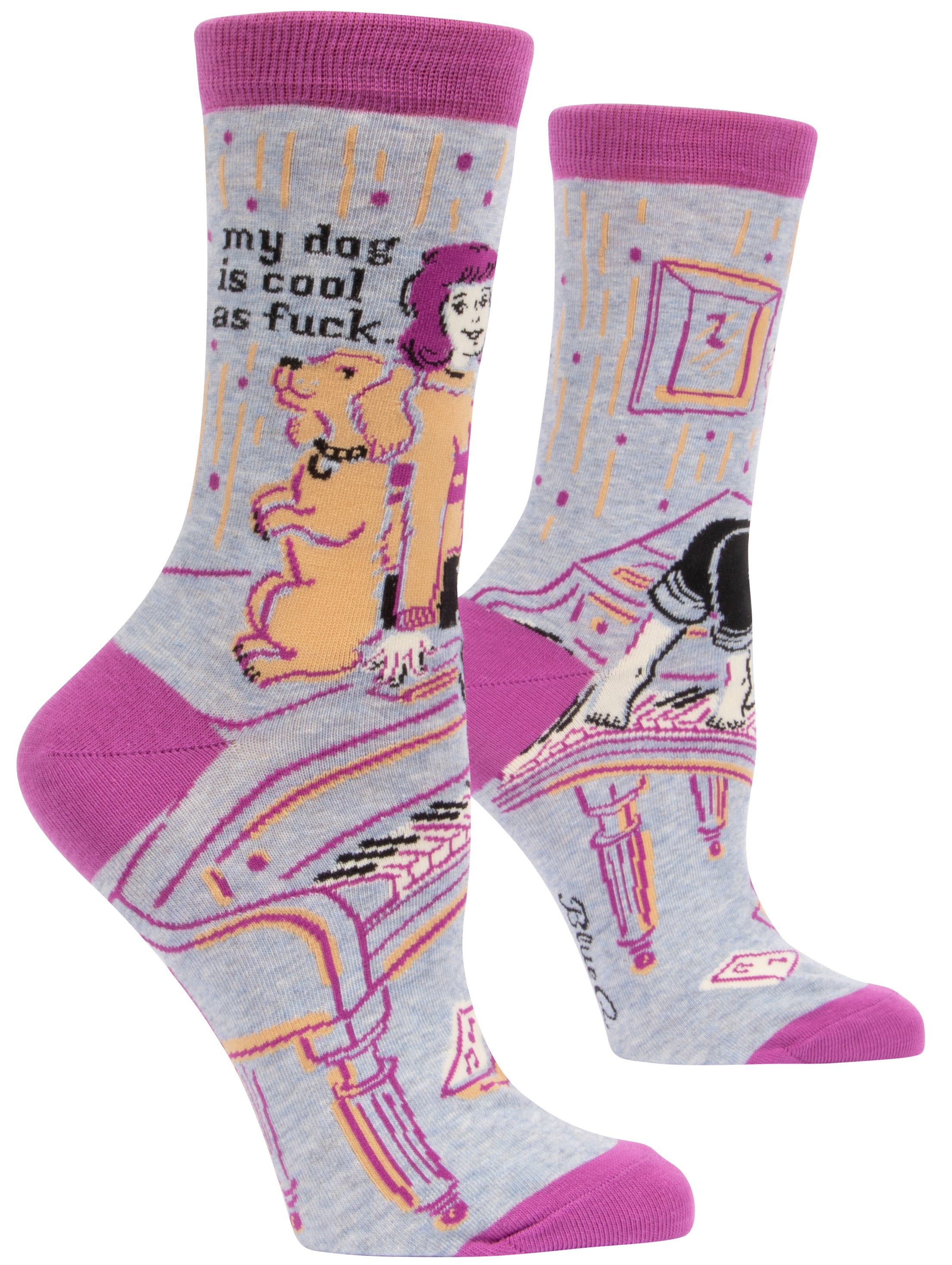 MY DOG IS COOL AS FUCK W-CREW SOCKS - BLUE Q