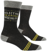 SELECTIVE HEARING M-CREW SOCKS by BLUE Q
