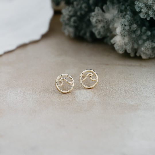 GOLD SHORE STUDS by GLEE JEWELRY