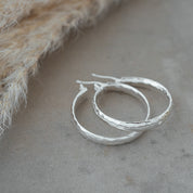 SILVER STELLA HOOPS by GLEE JEWELRY