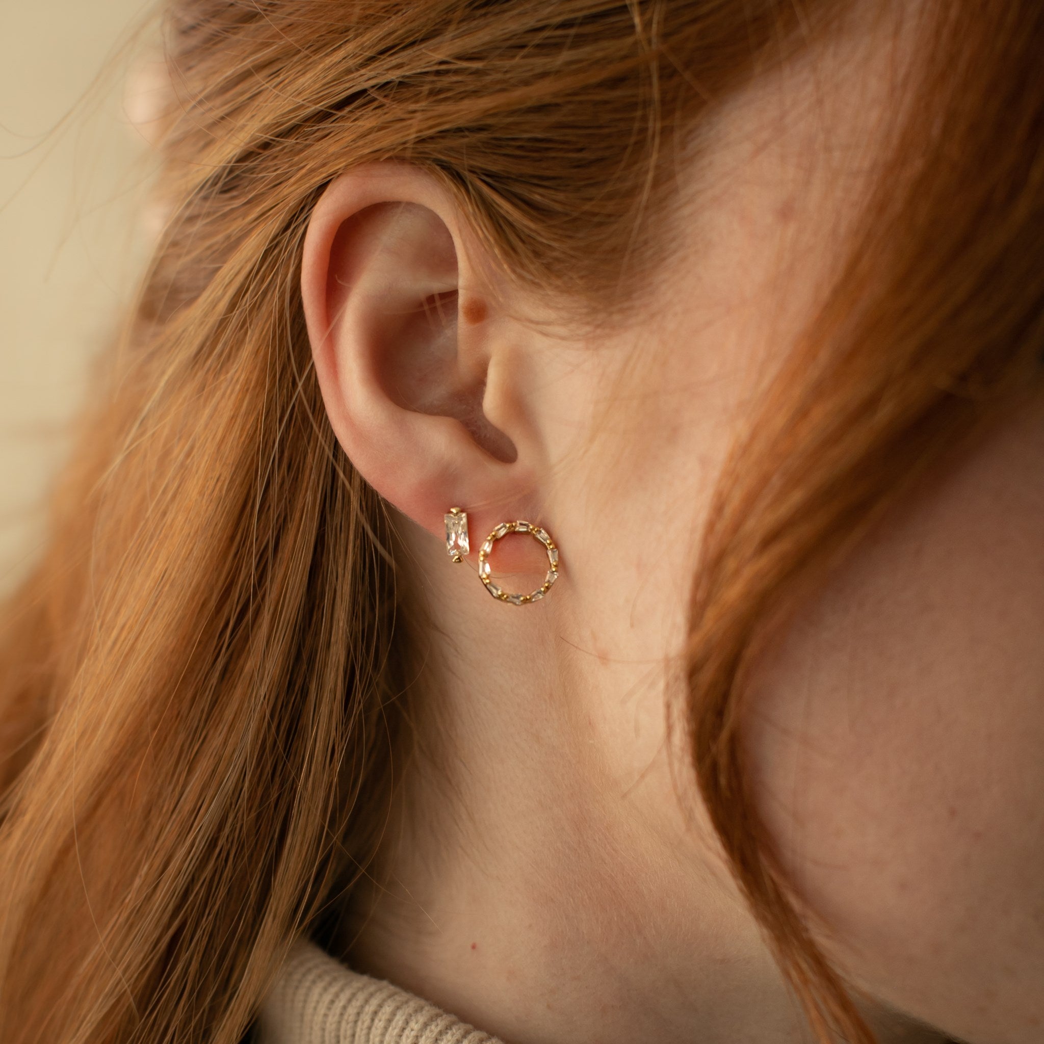 GOLD GRACIOUS STUDS by GLEE JEWELRY